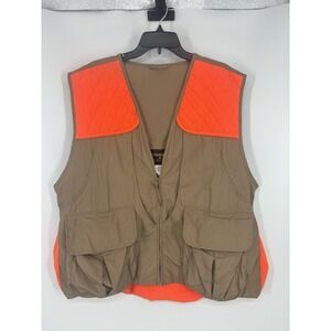 Gamehide Hunting Vest Neon Orange Shooting Cargo Pockets Jacket Mens‎ Large